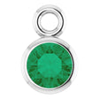 14K White Lab-Grown Emerald Dangle