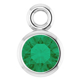 Sterling Silver Lab-Grown Emerald Dangle