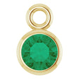 14K Yellow Natural Emerald Dangle