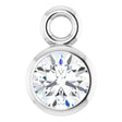 14K White 1/10 CT Natural Diamond Dangle