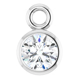 14K White 1/10 CT Natural Diamond Dangle