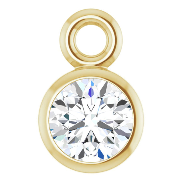 14K Yellow Lab-Grown Moissanite Dangle