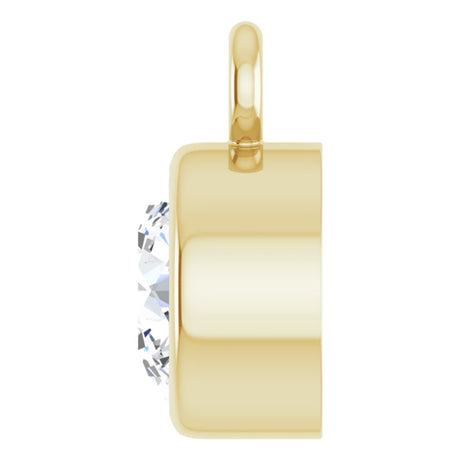 14K Yellow 1/4 CT Lab-Grown Diamond Bezel-Set Dangle