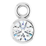 14K White .07 CT Lab-Grown Diamond Bezel-Set Dangle