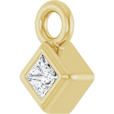 14K Yellow .025 CT Lab-Grown Diamond Dangle