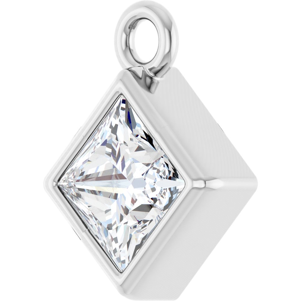 14K White 1/4 CT Natural Diamond Dangle