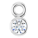 14K White Lab-Grown Moissanite Dangle