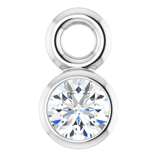 14K White .03 CT Natural Diamond Dangle