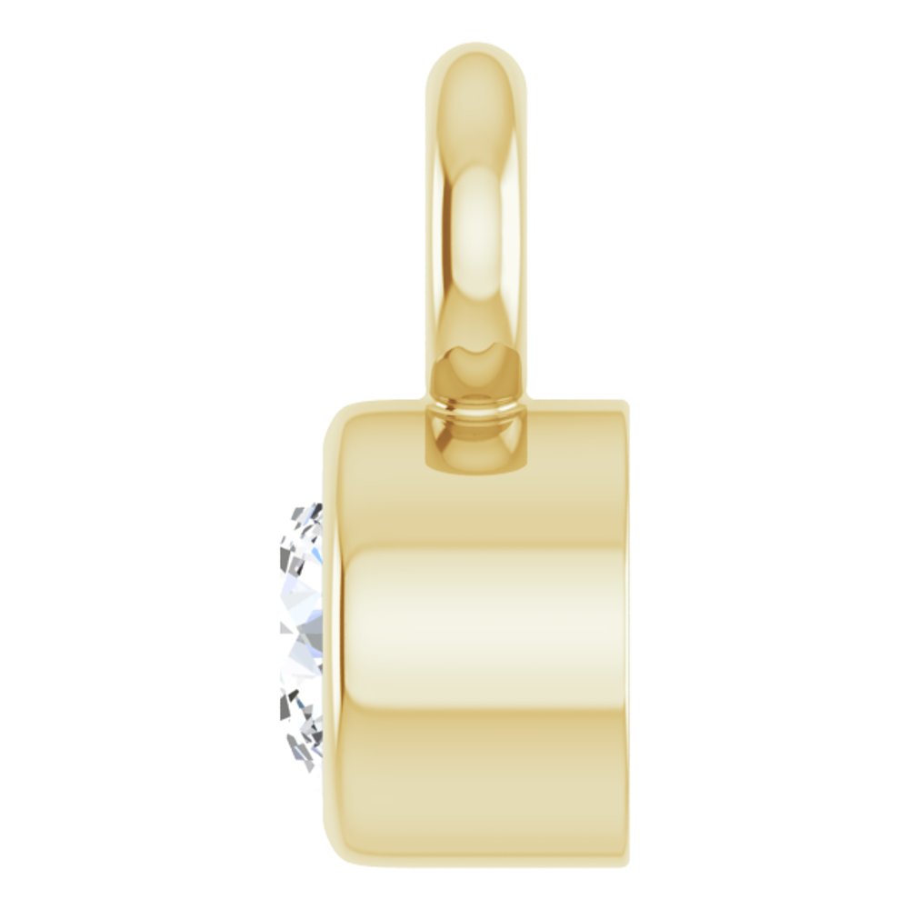 14K Yellow .03 CT Natural Diamond Dangle