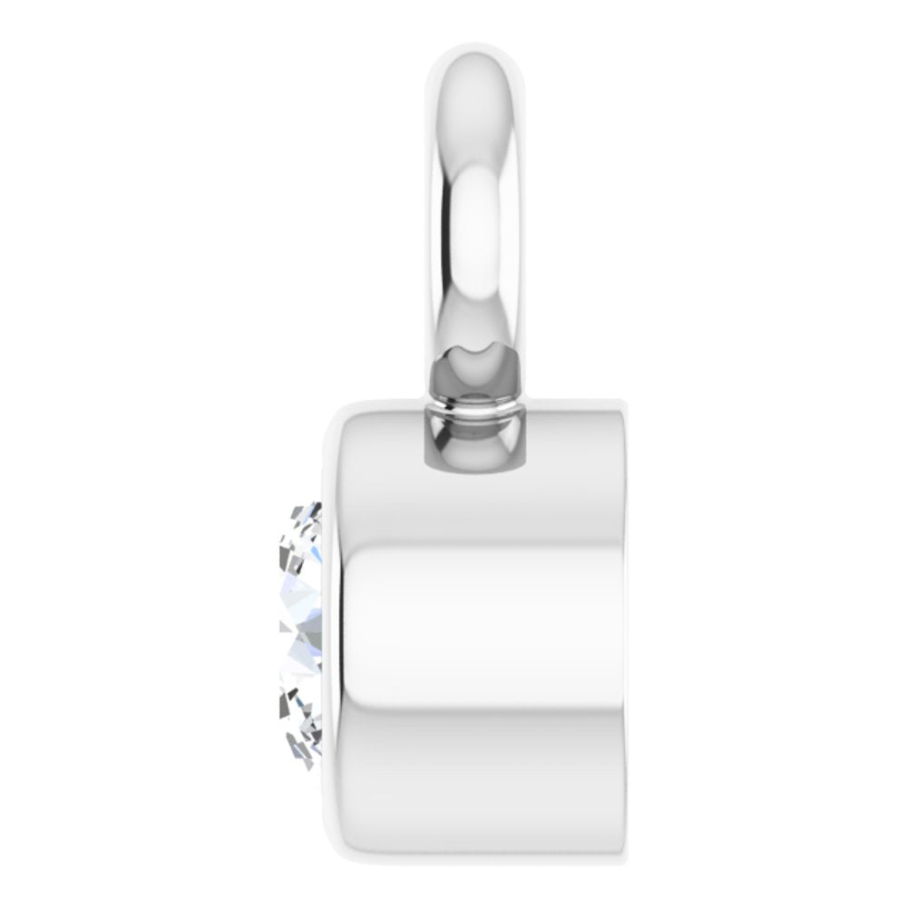 14K White .03 CT Natural Diamond Dangle