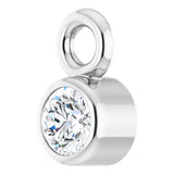 14K White Lab-Grown Moissanite Dangle