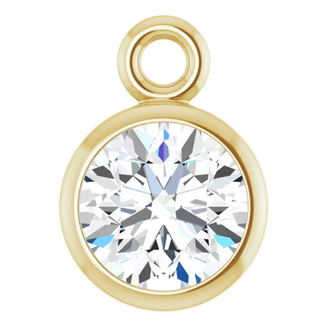 14K Yellow 1/4 CT Lab-Grown Diamond Bezel-Set Dangle