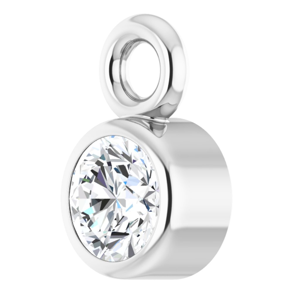 14K White .06 CT Natural Diamond Dangle