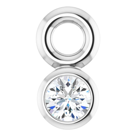 14K White .015 CT Lab-Grown Diamond Bezel-Set Dangle