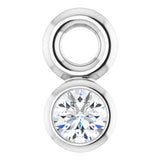 14K White .015 CT Natural Diamond Dangle