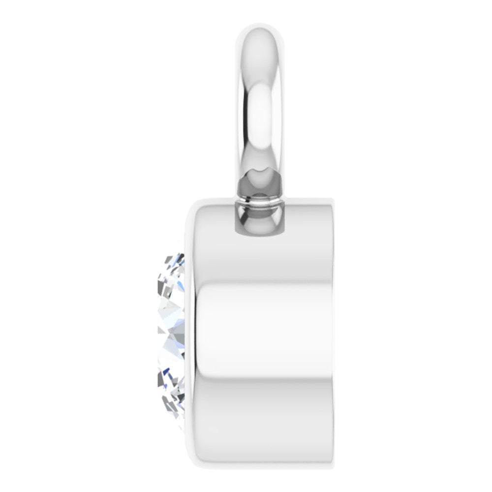 14K White .06 CT Natural Diamond Dangle