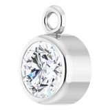 14K White 1/4 CT Lab-Grown Diamond Bezel-Set Dangle