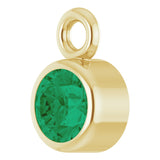 14K Yellow Lab-Grown Emerald Dangle