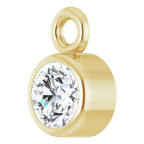 14K Yellow Lab-Grown Moissanite Dangle