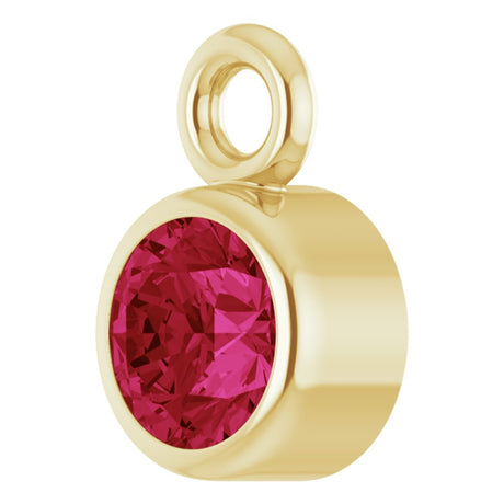 14K Yellow Lab-Grown Ruby Dangle