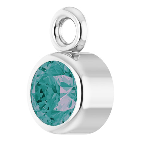 14K White Lab-Grown Alexandrite Dangle