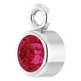 14K White Lab-Grown Ruby Dangle