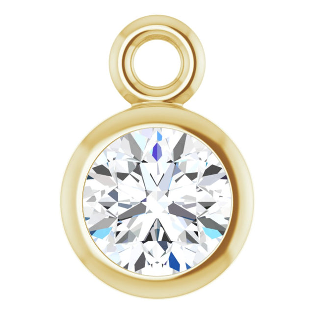 14K Yellow 1/6 CT Natural Diamond Dangle