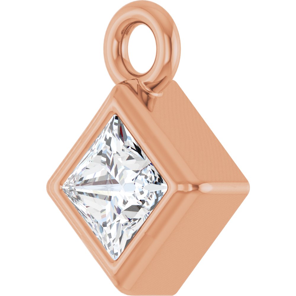 14K Rose 1/10 CT Natural Diamond Dangle