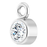 14K White .07 CT Natural Diamond Dangle