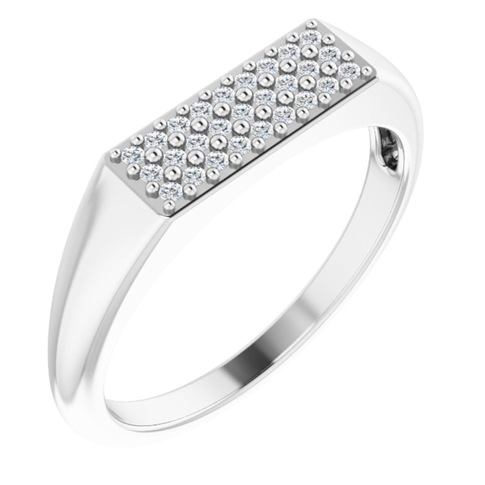 Sterling Silver 1/10 CTW Natural Diamond Ring