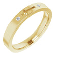 14K Yellow .03 CTW Natural Diamond Pierced Cross Stackable Ring 