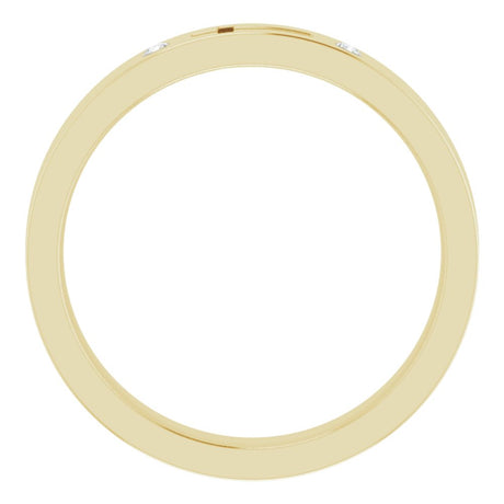 14K Yellow .03 CTW Natural Diamond Pierced Cross Stackable Ring