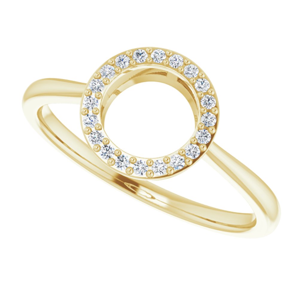 14K Yellow 1/10 CTW Natural Diamond Circle Ring