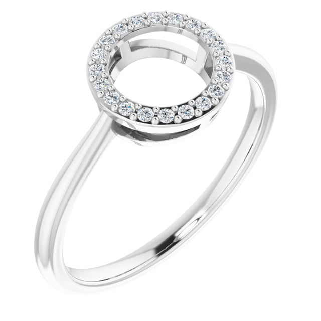 14K White 1/10 CTW Natural Diamond Circle Ring