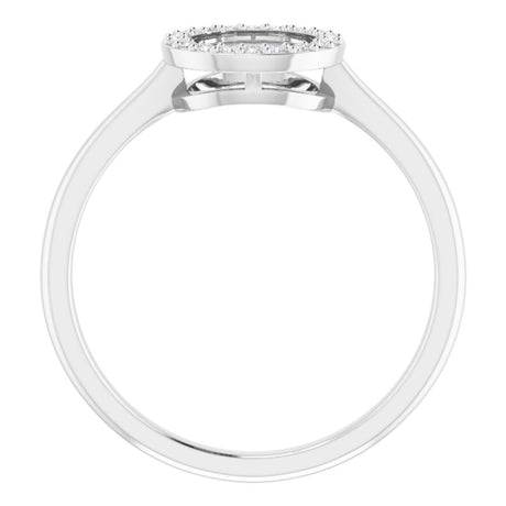 14K White 1/10 CTW Natural Diamond Circle Ring