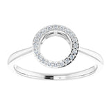 14K White 1/10 CTW Natural Diamond Circle Ring