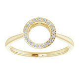 14K Yellow 1/10 CTW Natural Diamond Circle Ring