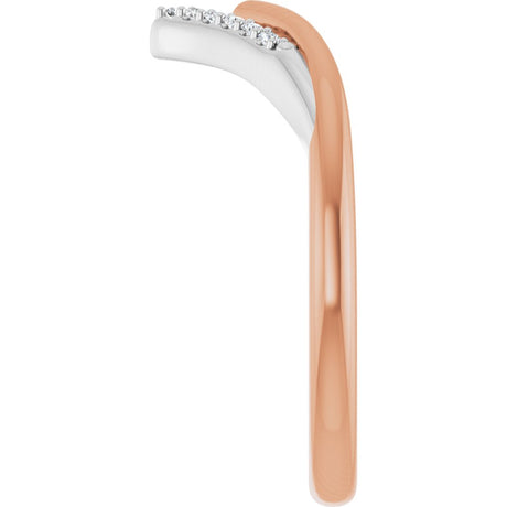 14K Rose/White Gold .04 CTW Natural Diamond Contour Band
