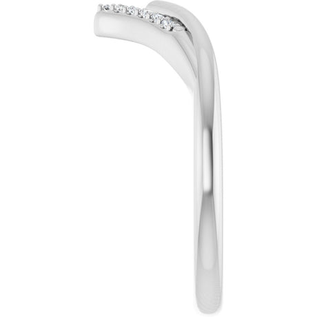 14K White Gold .04 CTW Natural Diamond Contour Band