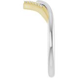 14K White/Yellow Gold .04 CTW Natural Diamond Contour Band