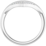 14K White .04 CTW Natural Diamond Contour Band