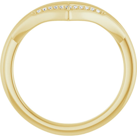 14K Yellow Gold .04 CTW Natural Diamond Contour Band