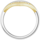 14K White/Yellow Gold .04 CTW Natural Diamond Contour Band