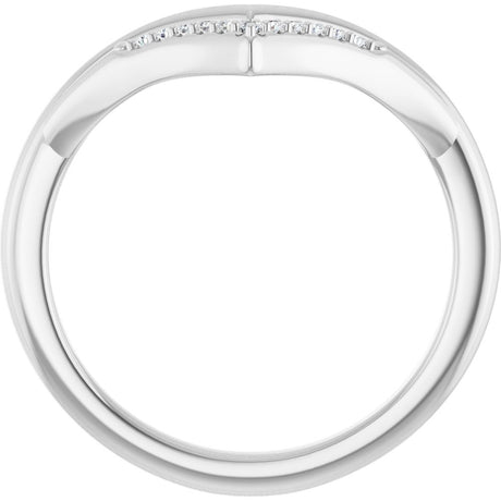 14K White Gold .04 CTW Natural Diamond Contour Band