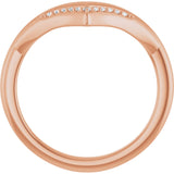 14K Rose .04 CTW Natural Diamond Contour Band