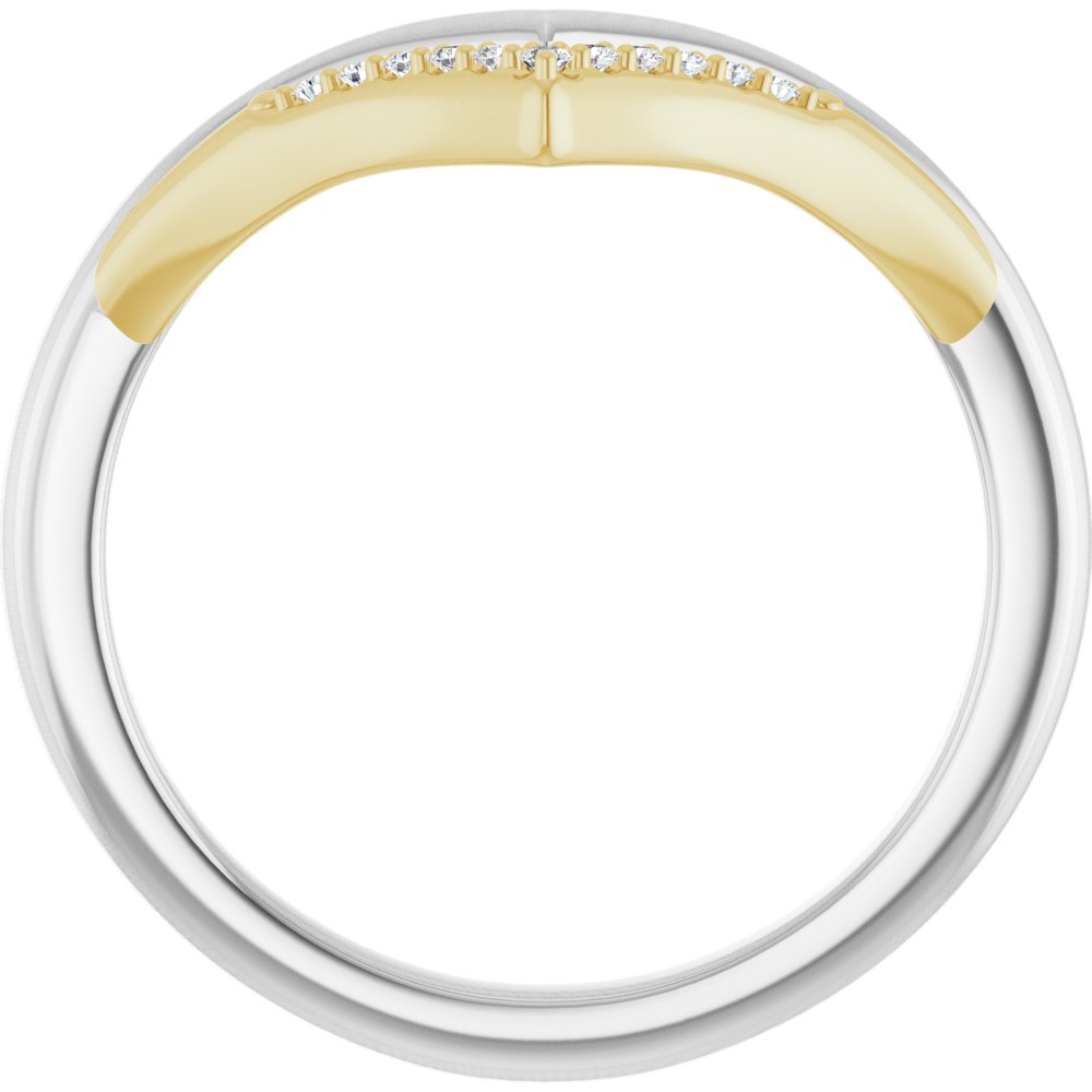 14K White/Yellow .04 CTW Natural Diamond Contour Band