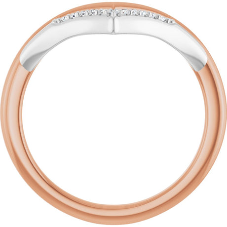 14K Rose/White .04 CTW Natural Diamond Contour Band