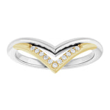 14K White/Yellow Gold .04 CTW Natural Diamond Contour Band