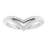 14K White Gold .04 CTW Natural Diamond Contour Band