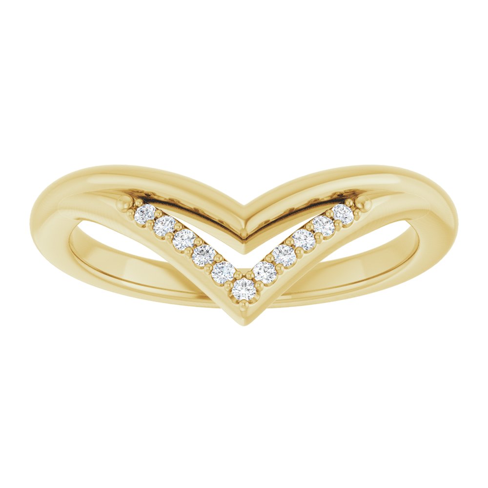 14K Yellow Gold .04 CTW Natural Diamond Contour Band
